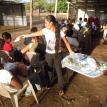 Handing out Hygiene bags
