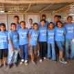 Youth with new shirts at Pastor Jose's Church