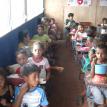 Children waiting on food at San Benito