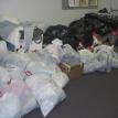 The mountain of clothes from FBC Gaston, SC